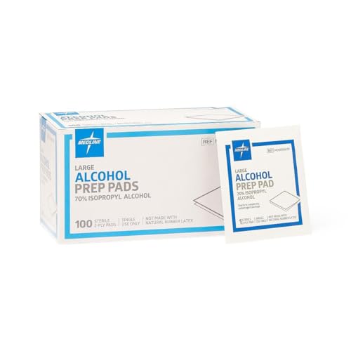 Medline Sterile Alcohol Prep Pads Large 100 Count