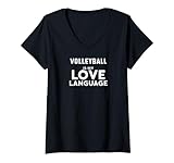 Photo Gallery donna funny volleyball lover volleyball is my love language maglietta con collo a v Photo Gallery donna funny volleyball lover volleyball is my love language maglietta con collo a v