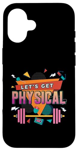 Carcasa para iPhone 16 Lets Get Physical Fitness Retro 80s Gym Workout Fitness