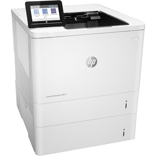 HP LaserJet Enterprise M611x Black and White Printer with built-in Ethernet, 2-sided printing & extra paper tray (7PS85A) White