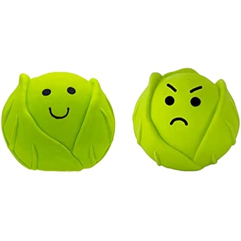 2 X SEASONS GREETINGS SOFTY LATEX 8 CM BRUSSEL SPROUT DOG PUPPY SQUEAKY TOY BALL Cover
