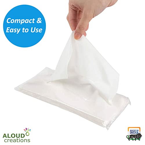 Image of ALOUD CREATIONS Facial Tissue Refill Pack | Car Tissue Refill | Disposable Facial Tissues | Travel Size Pack for Car & Purse | 2 Ply | 100 Pulls in Each Packet | Pack of 12 | Total 1200 Pulls