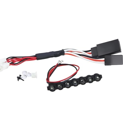 RC���[�V���O�p�[�c For SCX30 1/30 �v���X�`�b�N���[�t���C�g�X�g���b�v���C�g�o�[�X�|�b�g���C�g���E���h���C�g RC �N���[���[�Ԃ̃A�b�v�O���[�h�p�[�c�A�N�Z�T���[(White,Round Light)