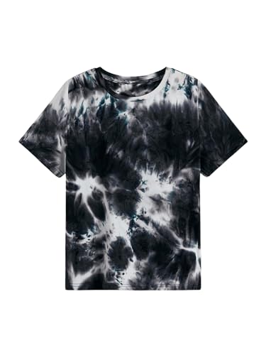 Verdusa Boy's Tie Dye Short Sleeve Casual T-Shirt Top Round Neck Summer Tee Tops