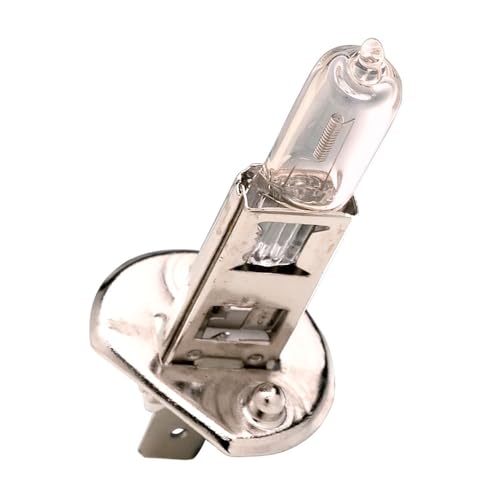 KRAWEHL - Bombilla Halógena H-1 - Luz Más Brillante y Luminosa - 12 V y 55 W - 100% Homologada - Bombilla para Coche y Moto - + 30% Luz - Para Luces de Carretera, Cruce, Antiniebla o Diurna