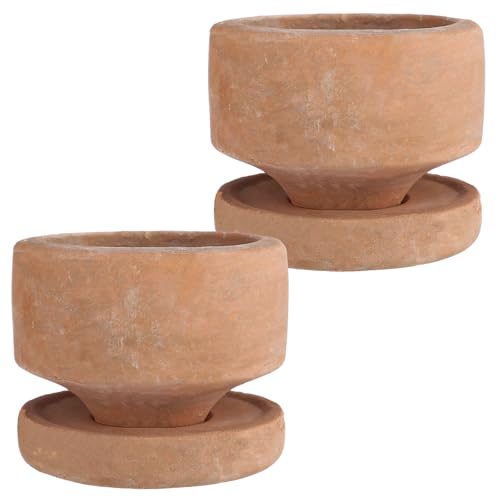 Yungyan 2 Set 4.3'' Rustic Terracotta Plant Pot...