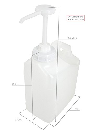 Portable Storage Jugs with Pump Dispenser Caps, Plastic (Natural, 1 Gallon Wide Mouth)