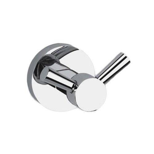 Sprinkle Contemporary Solid Brass Wall Mount Chrome Finish Silver Robe Hooks, Double Hook
