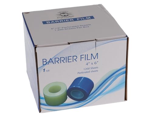 HSB 101210, Blue, 1200/Pk 8/Case, Dental Barrier Film - Self-Adhesive Protective Film for Easy Equipment Coverage &amp; Mess-Free Application