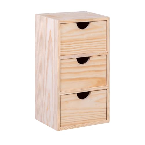 Miniblock 3 cajones en Madera de Pino