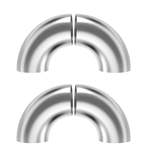 4 Stück 90 Grad Abgasbogenrohr,Edelstahl Bogen 63 mm OD Rohrbogen Dicke 1,5 mm Rohrverbinder Verbinder für Auto modifizierte Abgasbogenrohr, Treppenleiste, Abgassystem