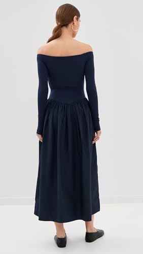 LE BOP Women's Colette Mixed Fabric Off Shoulder Dress3