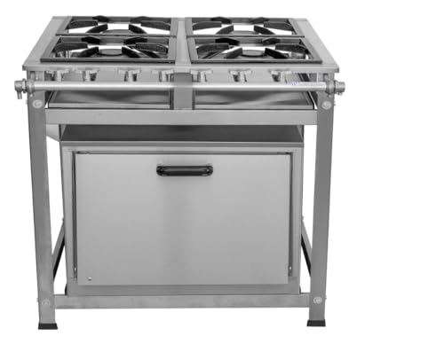 Fogão Industrial 4 Bocas 30x30 P5 em Aço Inox com Forno