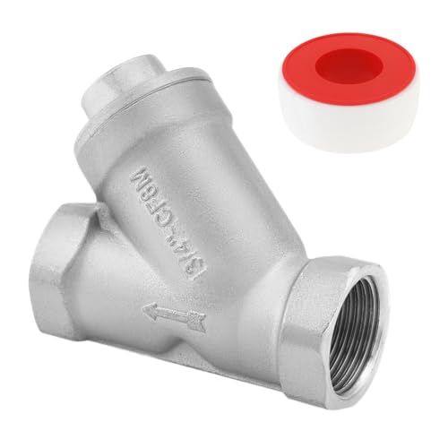 PNXKTXO Industrial Plumbing Y Strainers 3/4 inch Male DN20 Y-Shaped Filter Valve Connector with Tape, Heavy Duty 316 Stainless Steel Y-strainer