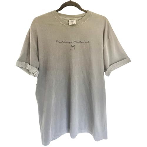 Marriage Material Oversized T-Shirt, Comfort Colors, Bridal Party Gift, White