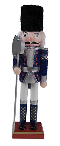 Clever Creations Blue Fighter 12 Inch Traditional Wooden Nutcracker, Festive Christmas Décor for Shelves and Tables