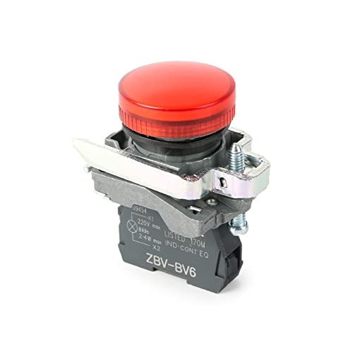 Voyant électrique XB4-BV64 interrupteur bouton-poussoir lampe pilote 220V rouge