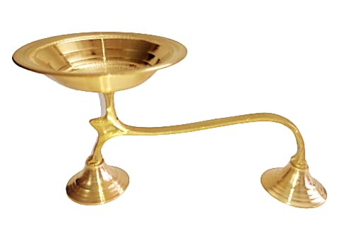 NAAYAGI ® - Brass Made DHOOPAKKAL/DHOOP Holder/SMABIRANI KARANDY/Puja Dhoopakal/Pooja Dhoopkarandi (8 INCH Long)