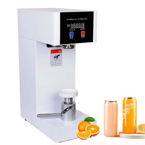 zhenmaster Electric Can Sealing Machine 180W – Heavy Duty Seamer with LCD Display – Leakproof Triple-Roller Design – Fits 5.5cm Cans – Ideal for Commercial Kitchens(White)