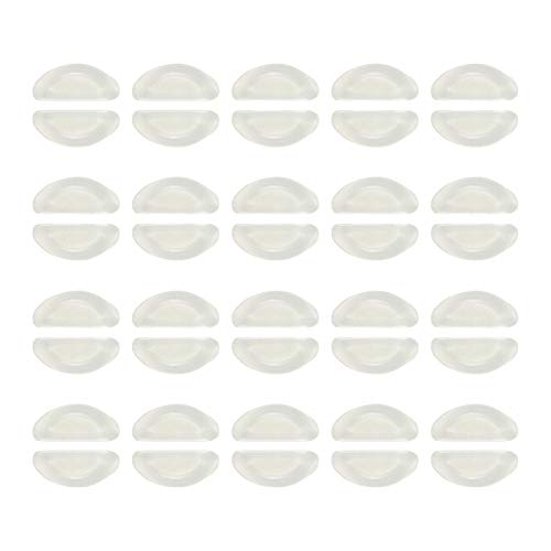 20 Pairs Anti Slip Nose Pads,Transparent Eyeglass Nose Pads Stick on Anti-Slip Soft Silicone Adhesive Nose Pads for Eyeglass Glasses, Sunglasses with Box