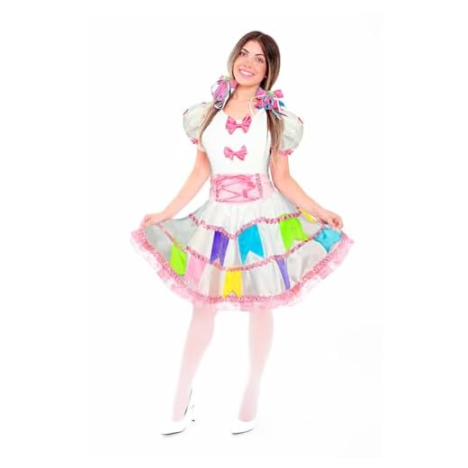 Vestido de Noiva Festa Junina Adulto Luxo com Tiara e Véu (BR, Alfa, M, Regular, Regular, Branco e Rosa)