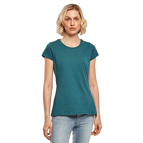 Build Your Brand Camiseta básica para Mujer, Verde petróleo, L