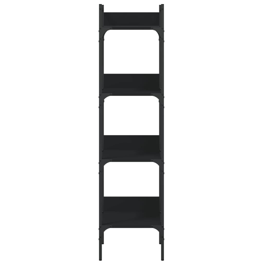 Scaffale a 4 livelli, in legno, nero, 35 x 30 x 138,5 cm