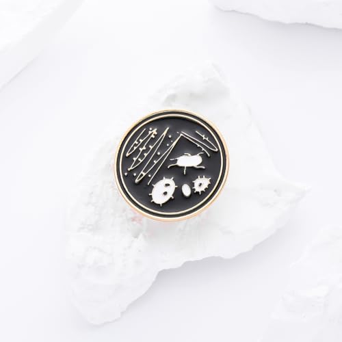 Image of Dr's gift Bacterial Petri Dish Enamel Brooch Lapel Badge Pin for Backbag Hat Science Lab Jewelry for Microbiologists Biology Students Researchers Gift