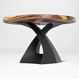 Flowyline 16' H 121 Tulipe Handcrafted Black Metal Table Legs and Bases for Coffee Tables | Steel Table Base | Rust-Resistant, Adjustable Furniture Legs | DIY Mid-Century Modern Indoor/Outdoor