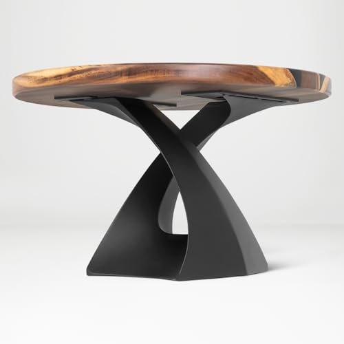 Flowyline 16" H 121 Tulipe Handcrafted Black Metal Table Legs and Bases for Coffee Tables | Steel Table Base | Rust-Resistant, Adjustable Furniture Legs | DIY Mid-Century Modern Indoor/Outdoor