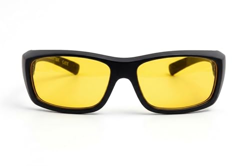 Image of THUNDERSTORM Safety Goggles Polycarbonate Anti-Fog Lens Anti-Scratch UV Protection Black Eye Glasses Multipurpose Use Industrial, Bike Riding, Cycling, Car Driving for Men & Women (Yellow)