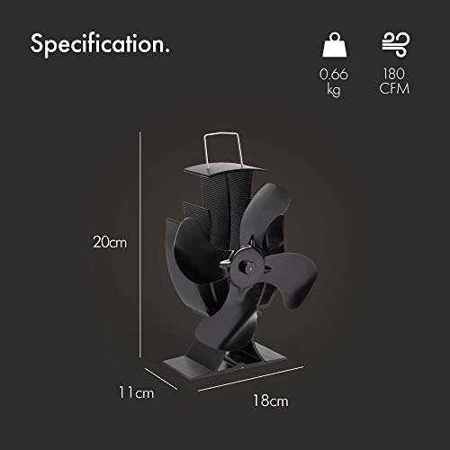 VonHaus-Stove-Fan--Log-Burner-Fan-with-4-Blades-Heat-Powered-Fan-for-WoodLog-Burners-Fireplaces-Stove-Heaters--Silent-Operation-Eco-Friendly-Circulation-Self-Powered-2-Year-Warranty