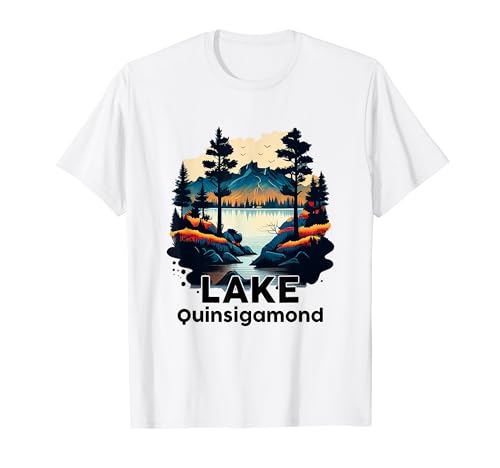 Lake Quinsigamond T-Shirt Retro Minimalist Lake Quinsigamond T-Shirt
