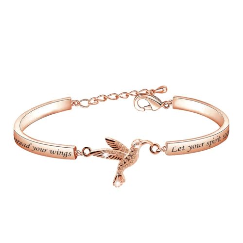 HOLLP Humming Bird Charm Bracelet Humming Bird Lover Gift Spread Your Wings & Let Your Spirit Soar Bracelet