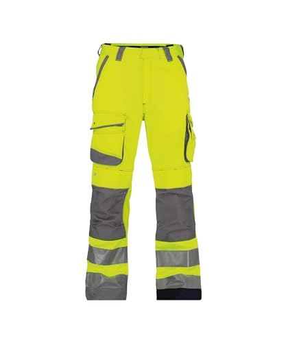 DASSY® Chicago Warnschutzhose mit Kniepolstertaschen - Größe 54 - NEONGELB/ZEMENTGRAU