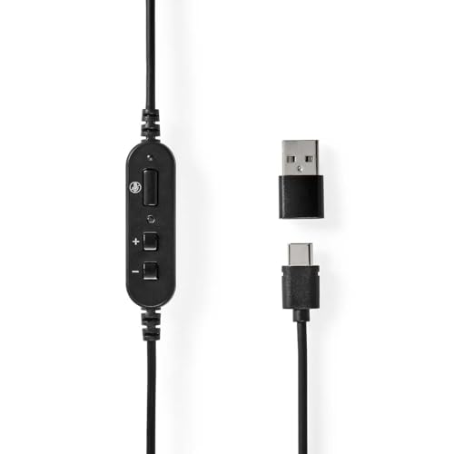 Nedis Casque PC Supra Aural Stéréo USB C avec Adaptateur USB A et Micro Flexible - vue 8