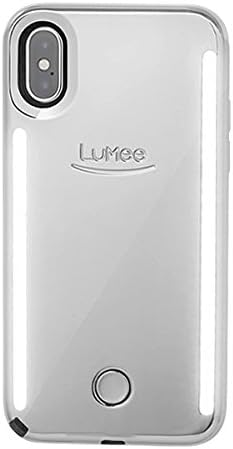 LuMee Duo Phone Case, Silver Mirror | Front & Back LED Lighting, Variable Dimmer | Shock Absorption, Bumper Case, Selfie Phone Case | iPhone X/iPhone Xs