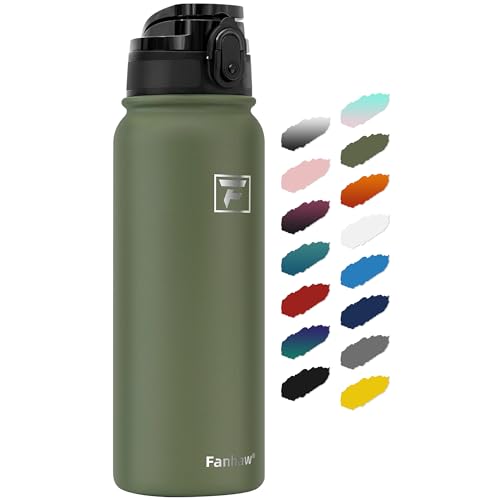 Fanhaw 20 oz Insulated Stainless Steel Water Bottle with Chug Lid