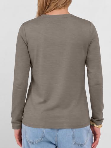 Image of ANRABESS Women's Long Sleeve Shirts V Neck Fall Tops | Soft Comfort Wrinkle Free Tshirts, Basic Tee, Winter Layer Clothing, Business Casual Work Fall Outfits, Travel Daily Wear