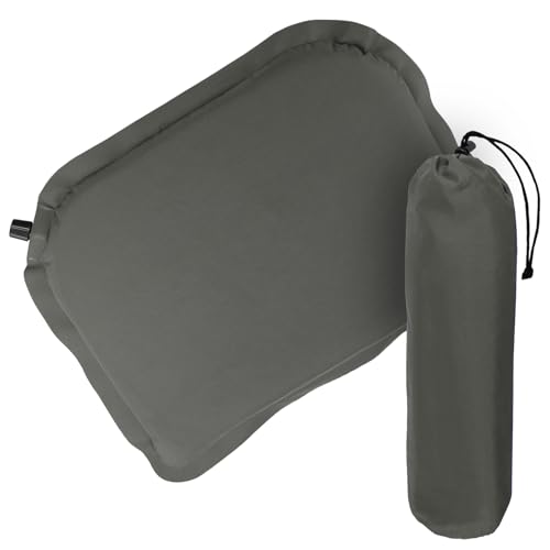 ALPIDEX Selbstaufblasendes Camping Sitzkissen 40 x 30 x 3,8 cm Stadion Thermo Kissen Isolierend Outdoor Sitzmatte Ultraleicht, Farbe:Stone Grey