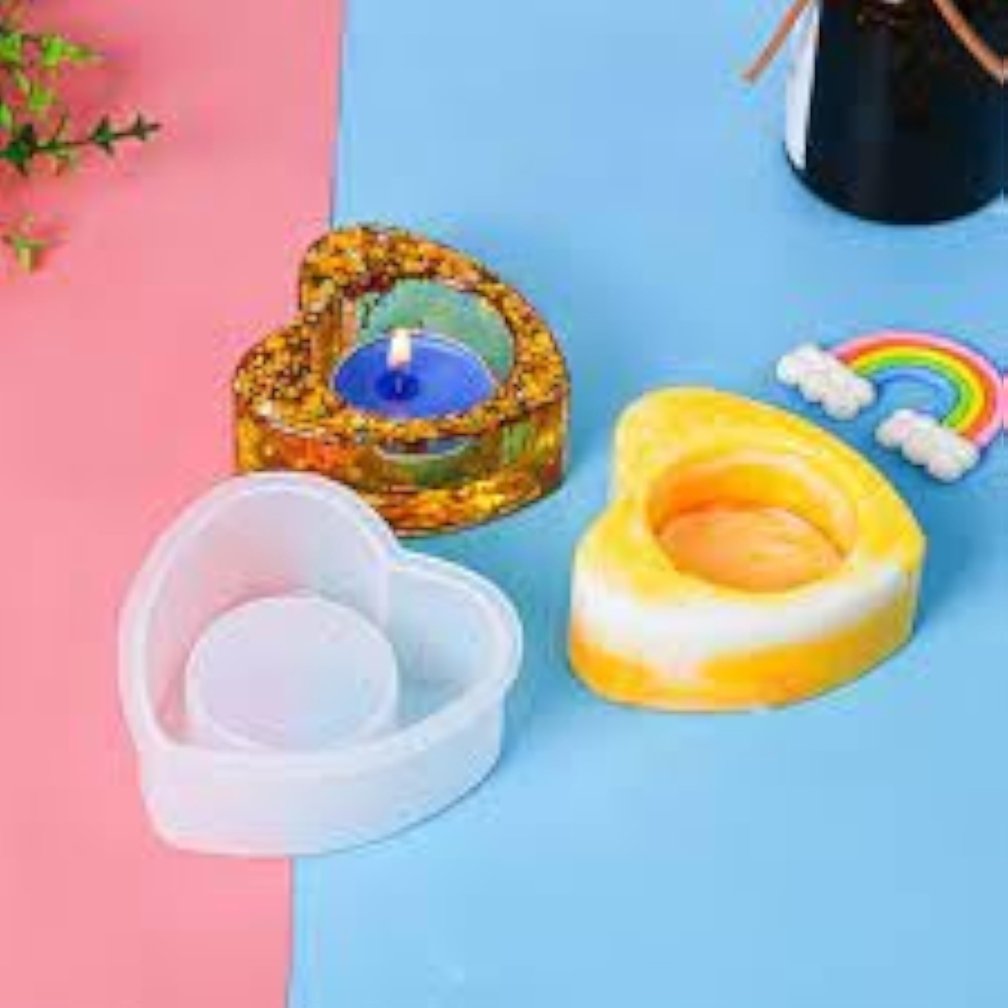 Resin Mould - Heart Shaped Tealight Holder Silicone Mould