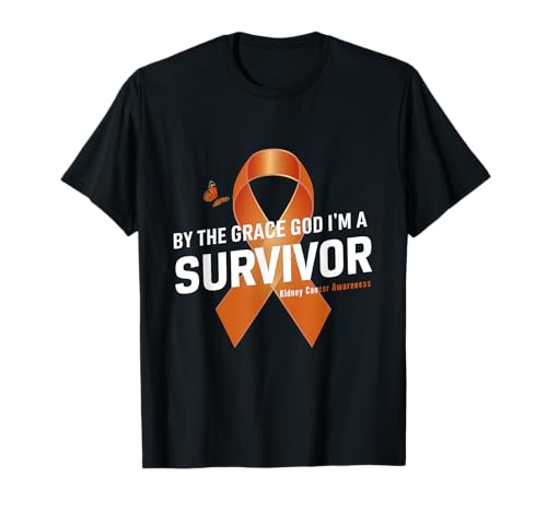 Kidney Cancer Awareness Month Orange Ribbon I'm A Survivor T-Shirt
