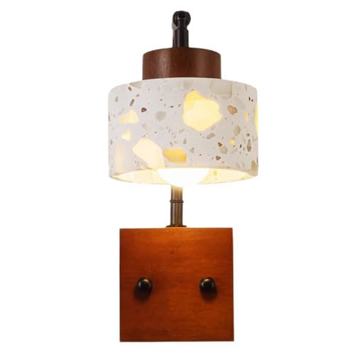 HEBXMF E26 Light Source Terrazzo Wall Light, French Minimalist Style Wall Lamp, Flush Mount Single Head Wall Sconce, Dining Room Bedroom Hallway Wall Mounted Lighting Fixtures
