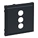 Produktbild LEGRAND, SEANO Abdeckung für 3-fach RCA (Cinch)-Anschlussdose, 3 separate Cinch-Anschlüsse, Farbe: Anthrazit lackiert, 765486