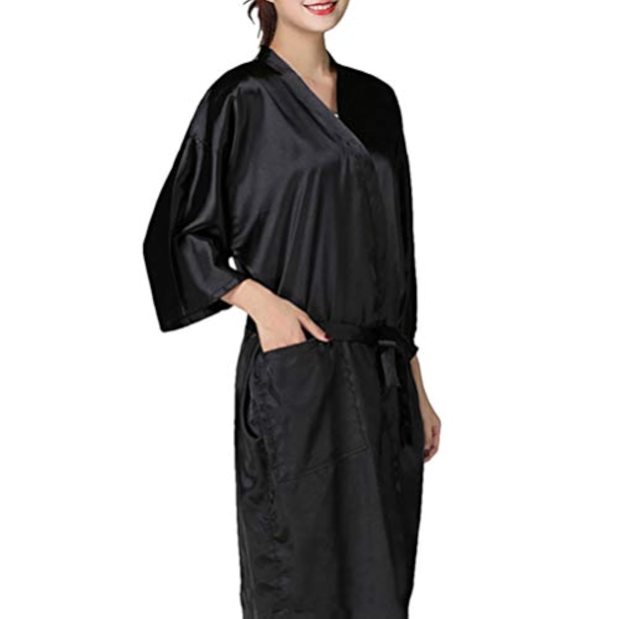 Black Salon Client Gown Robe for Hair Cutting