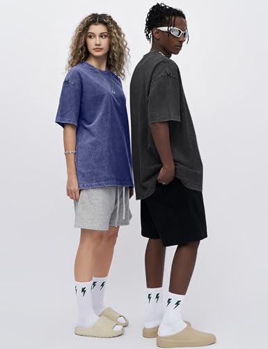 Image of Arssm Men Oversized T Shirts Vintage Tee Loose Fit Short Sleeve Casual Streetwear Baggy Washed Unisex Tops