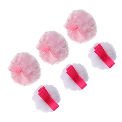 Healeved 6pcs Makeup Puff Applicators Body Powder Puff Velour Face Powder Girls Makeup Supplies Portable Facial Pad