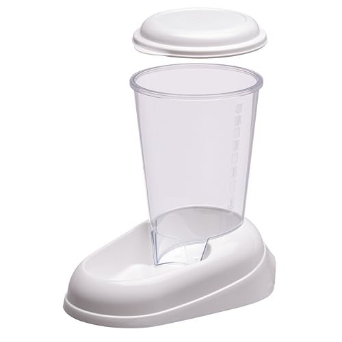 Ferplast Krokettenspender für Hunde und Katzen Zenith 3 Liter Futterkäfig Kekse für Haustiere, Rutschfester Boden, 20,2 x 29,2 x H 28,8 cm Weiß