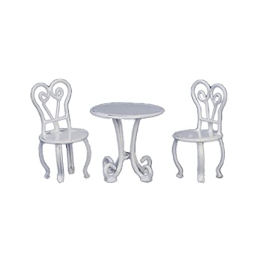 Melody Jane Dolls Houses Dollhouse White Bistro Table & Chair