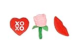 Pearhead Valentine's Day Dog Toy Set, Holiday Pet Toys, Stuffed Plush Crinkle and Squeaky Toys for Dogs, Interactive Playtime for Puppy, Gifts for Pet Owners, Set of 3